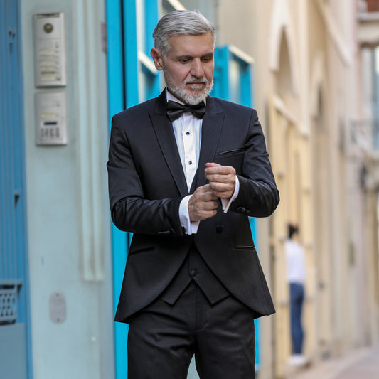 2H Black Wedding Suit 2 Pieces
