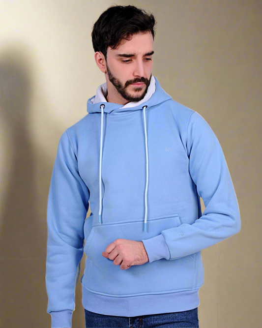 SALE! 2H Light Blue White Men Sweater Cotton Hoodie