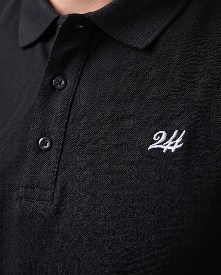 2H #CX.231 Black Polo T-shirt