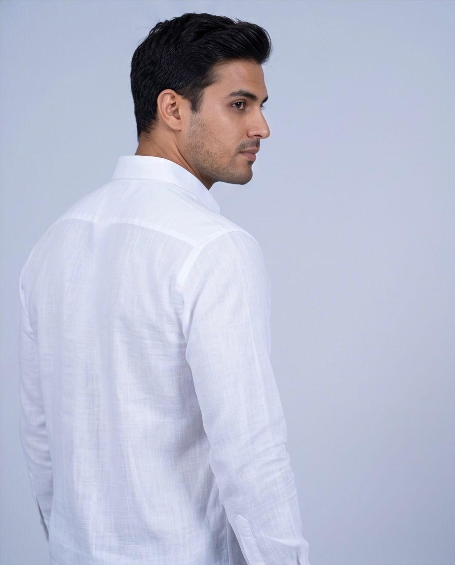 2H #260425 white Linen Shirt