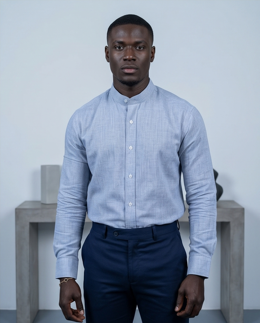 2H #8052025 Gray Linen Shirt
