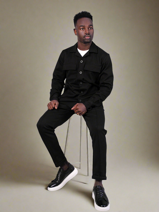 2H #8008 Black Cotton Matching Set