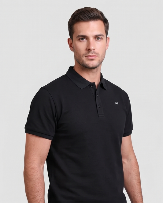 2H #CX.231 Black Polo T-shirt
