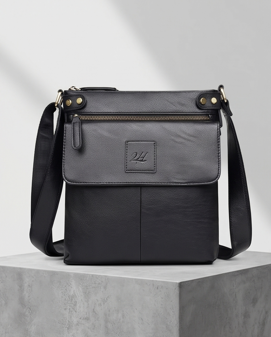 2H Black Shoulder messenger bag