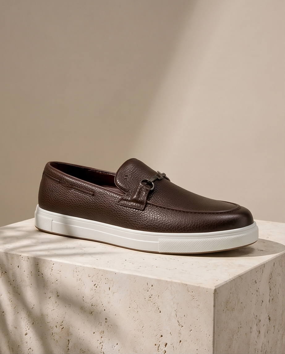 2H #02G Genuine Leather Brown Casual Shoes
