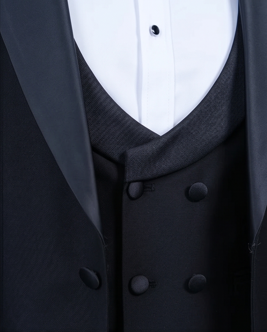 2H Black Wedding Suit 2 Pieces