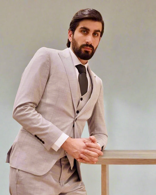 2H #1491 Light Gray Casual Suit 2 Pieces