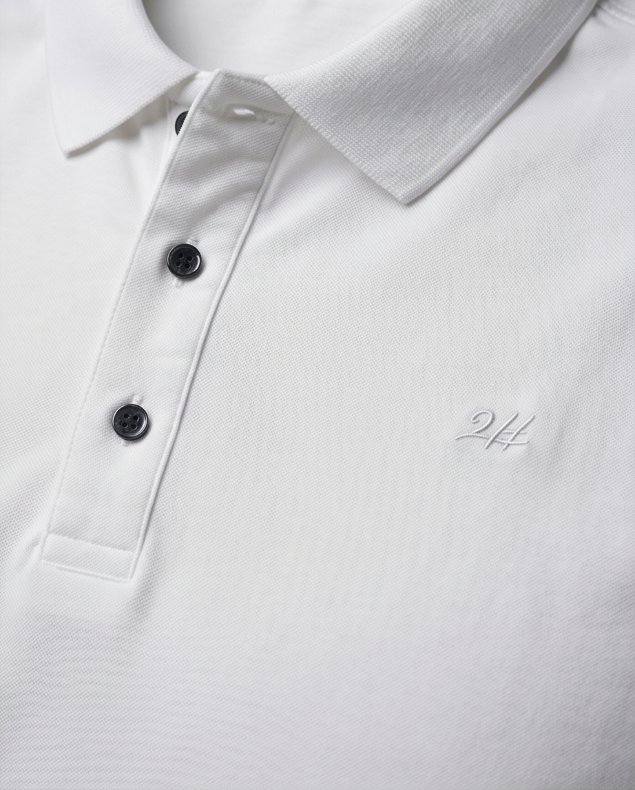 2H #CX.231 White Polo T-shirt