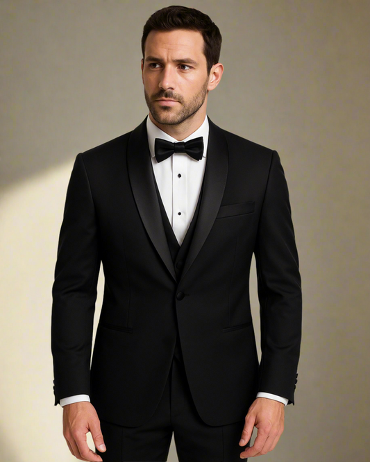 2H Black Wedding Suit
