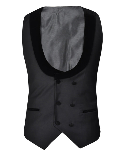 2H Black Tuxedos Shawl Lapel chamois Vest