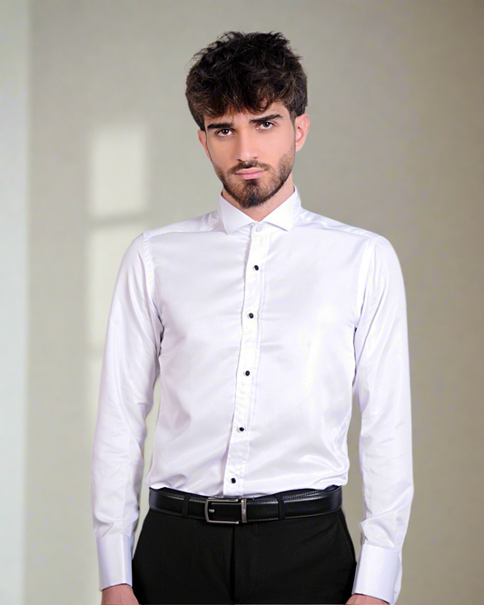 2H White Wingtip Collar Classic Shirt