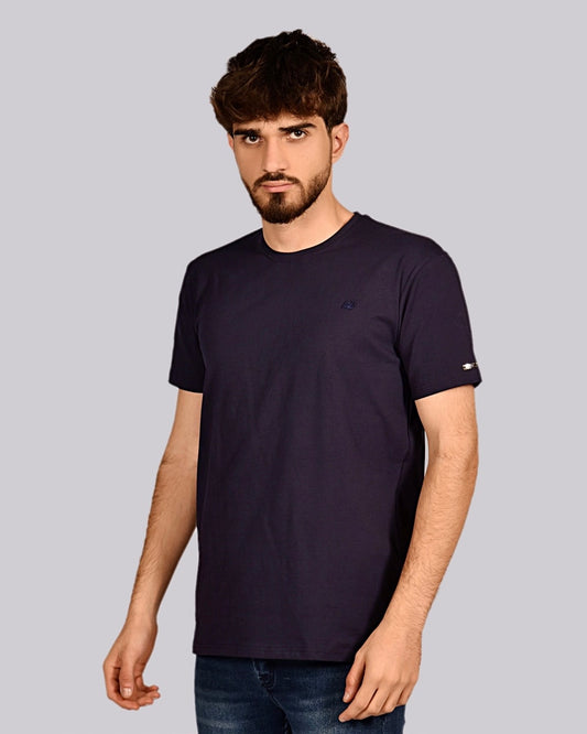 2H Navy Blue Short Sleeve Basic T-shirt