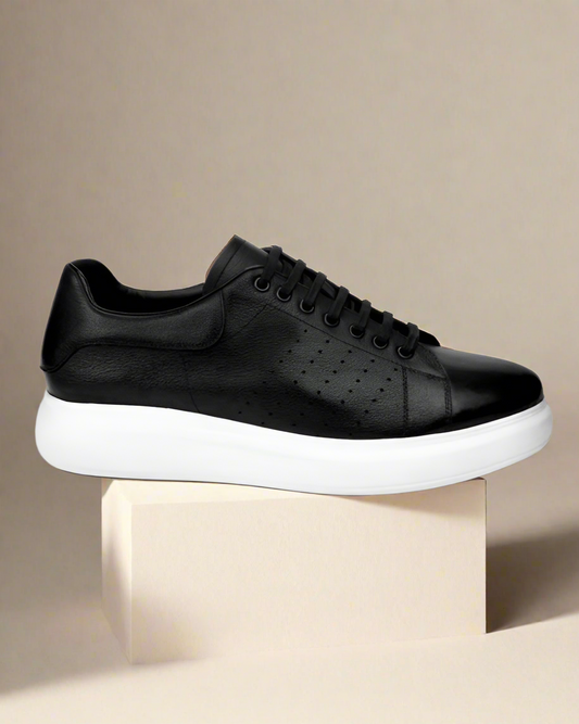 SALE! 2H #S66-17-807 Genuine Leather Black Casual Shoes