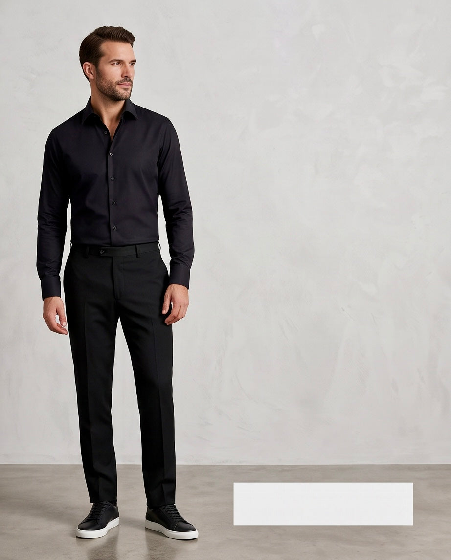 2H #11000063 Black Formal Shirt