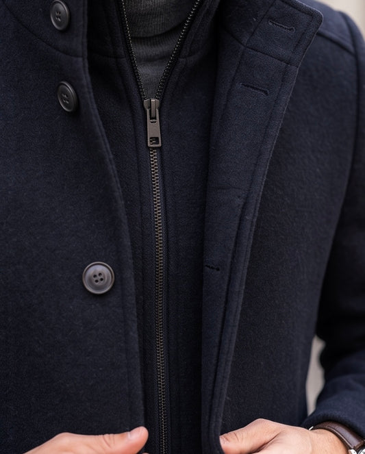 2H Navy Coat Jacket