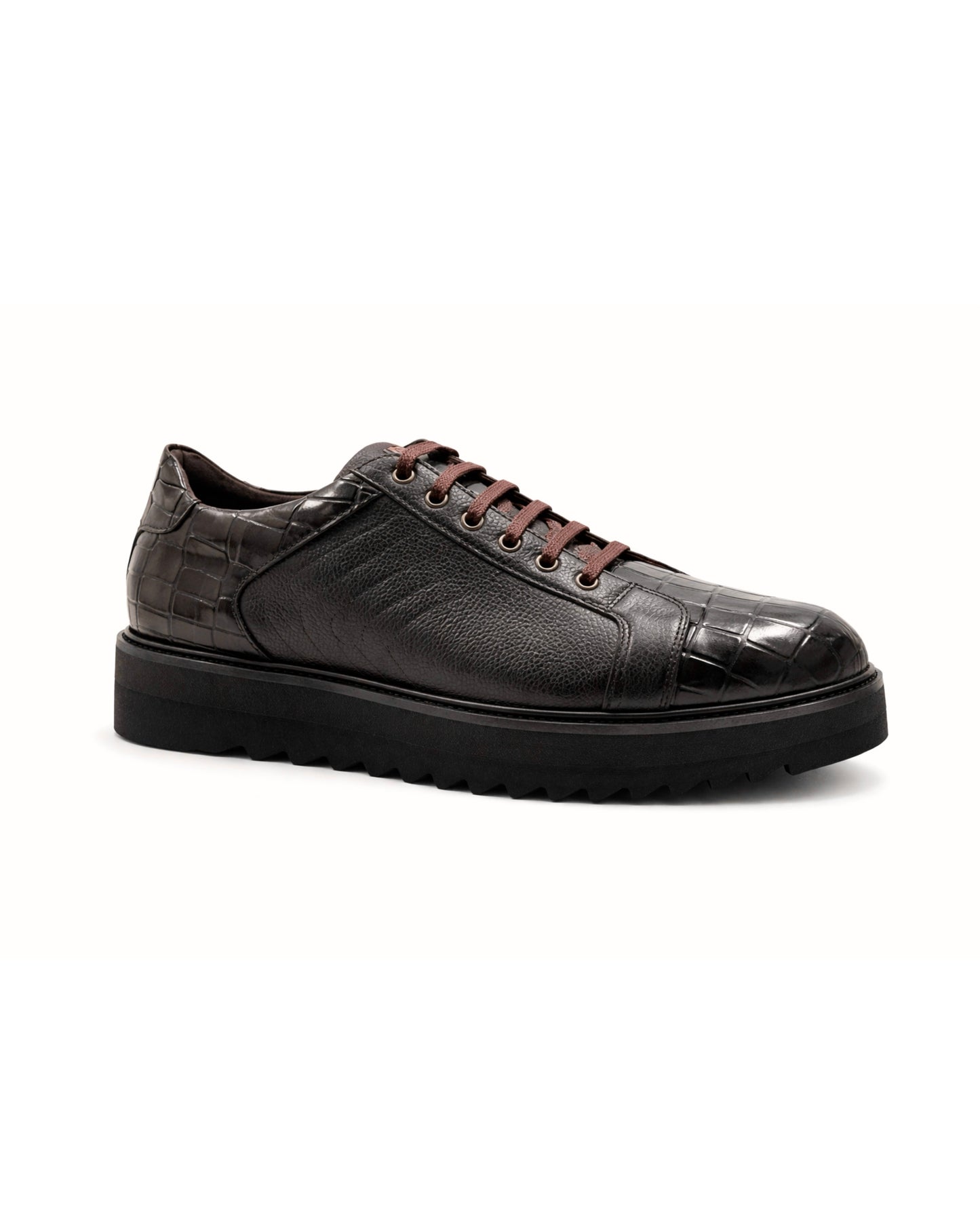 2H #S8018-99 Genuine Leather Brown Casual Shoes