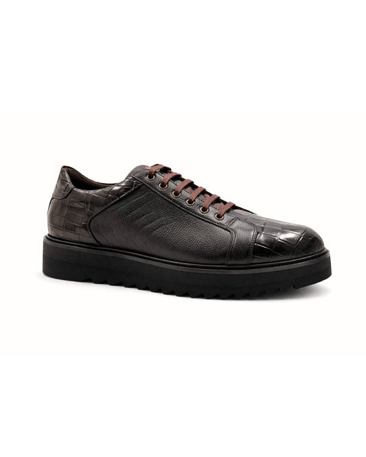 2H #S8018-99 Genuine Leather Brown Casual Shoes