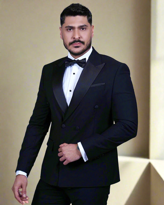 2H #260425 Navy Double breasted Suit