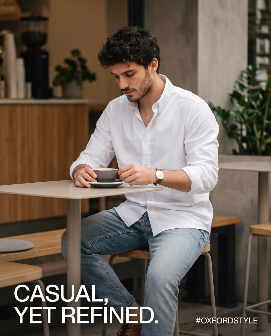 2H White Oxford Casual Shirt