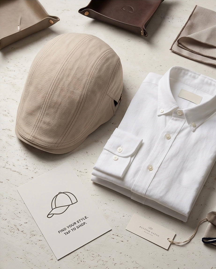 2H Light Beige Cotton Cap