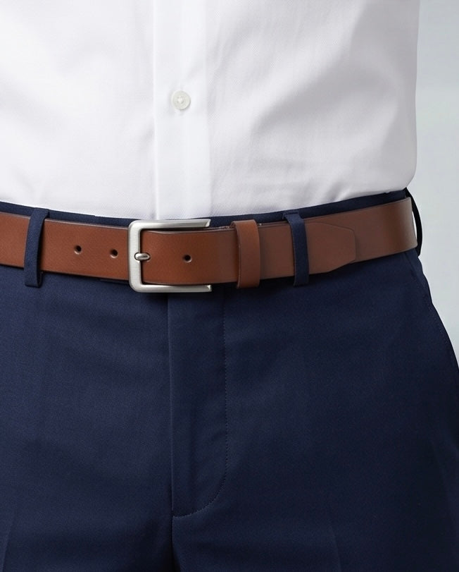 2H Havane Genuine Leather Casual Belt