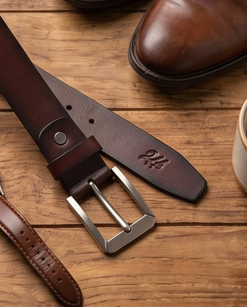 2H #9216 Brown Leather Casual Belt
