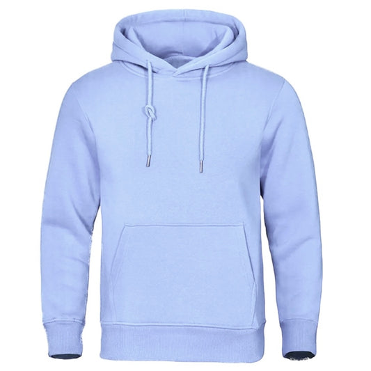 2H #Light Blue White Men Sweater Cotton Hoodie