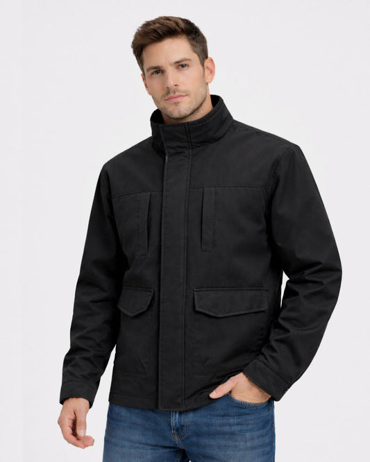 2H #88068 Black stand up collar casual jacket