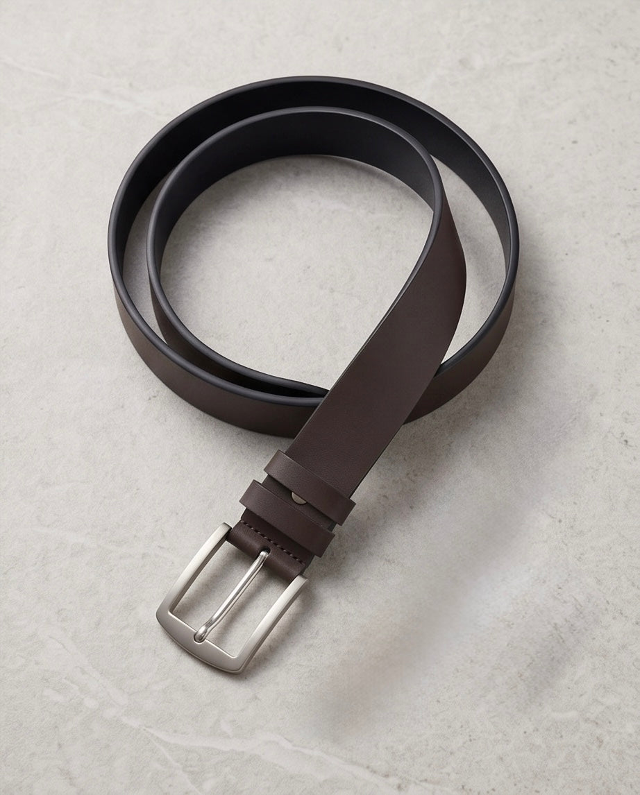2H Brown Genuine Leather Casual Belt
