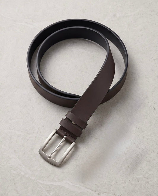 2H Brown Genuine Leather Casual Belt