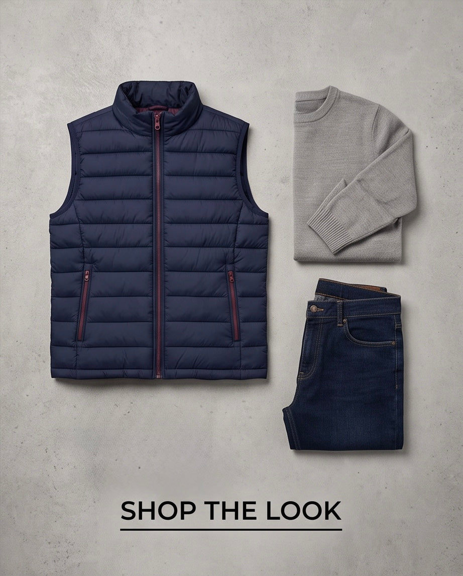 2H #22935 Blue Puffer Lightweight Gilet
