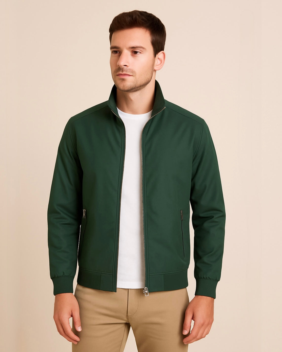 2H #8091 Dark Green Lightweight Casual Jacket