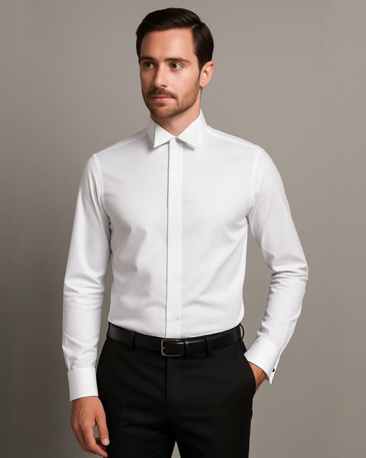 2H White Wingtip Collar Classic Shirt