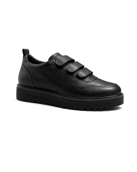 2H #S8042-26 Genuine Leather Black Casual Shoes