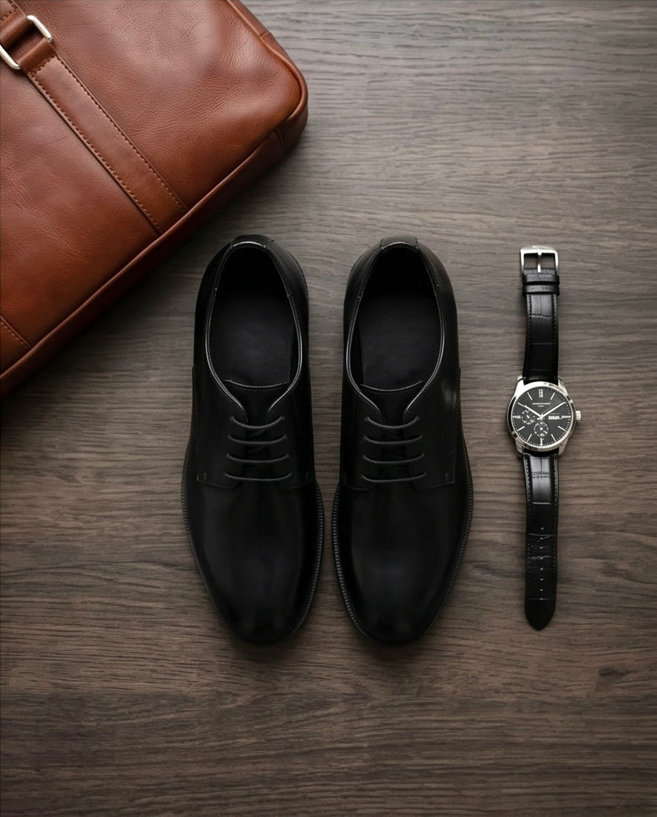 2H #2102 6001 1354 Black Formal shoes