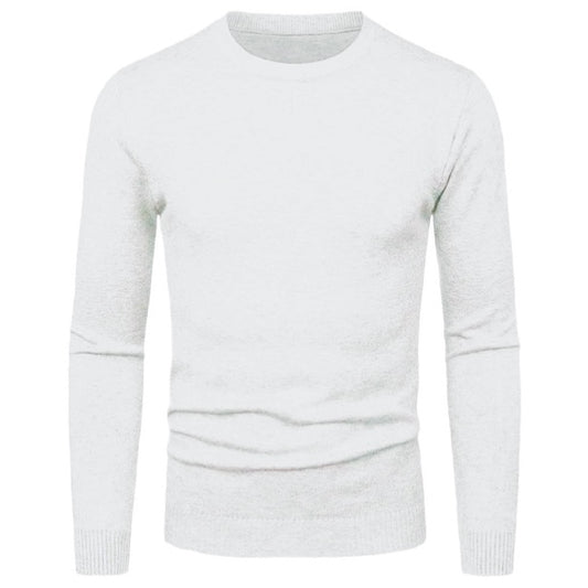 2H #1860-30 White Round Neck Sweater