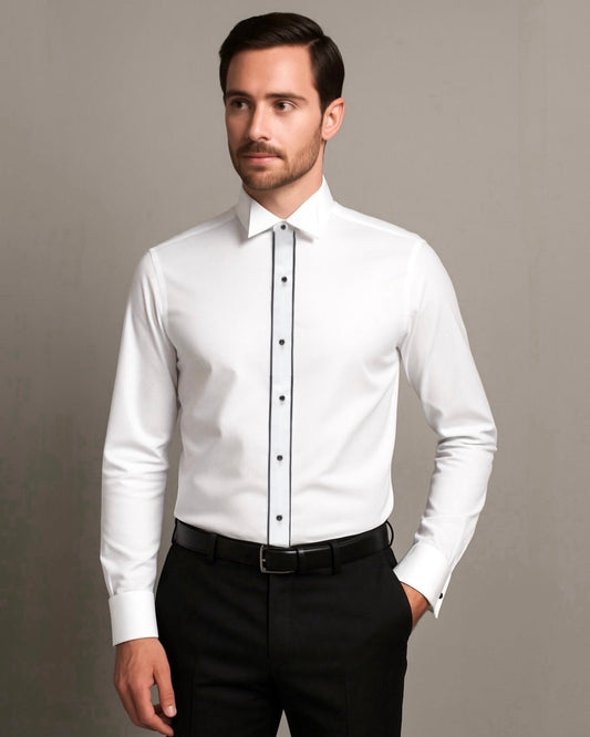 2H White Wingtip Collar Classic Shirt