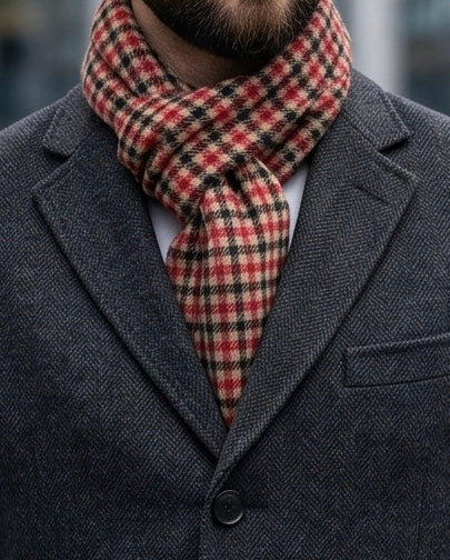 2H Red Squares Scarf