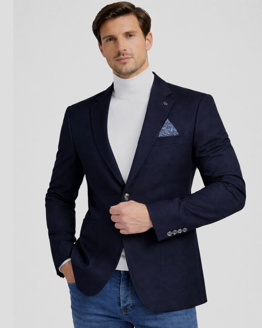 2H #24-01 Navy Tweed One Button Blazer