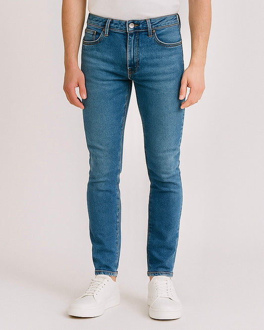 SALE! 2H #TR.Blue stone wash jeans Pant Slim Fit