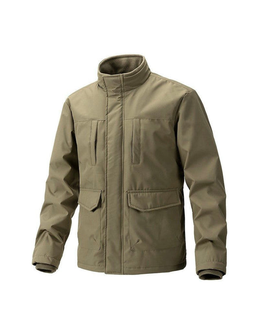 2H #88068 khaki stand up collar casual jacket