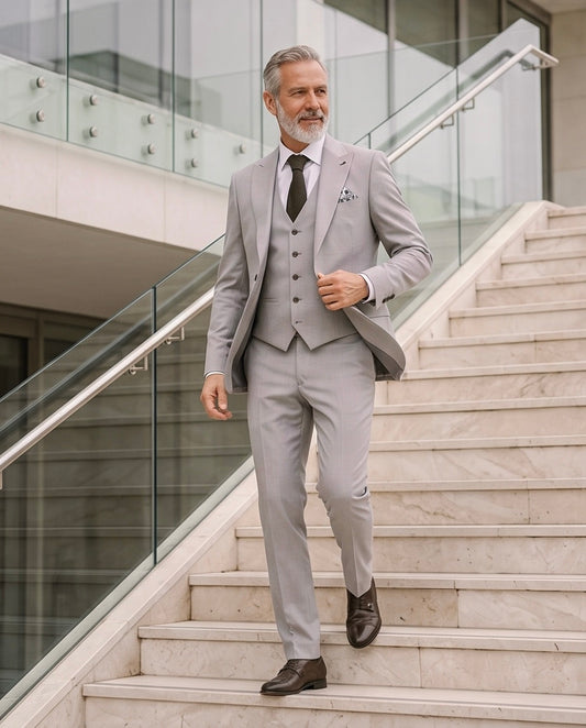 SALE! 2H #1491-4 Beige Casual Suit 2 Pieces