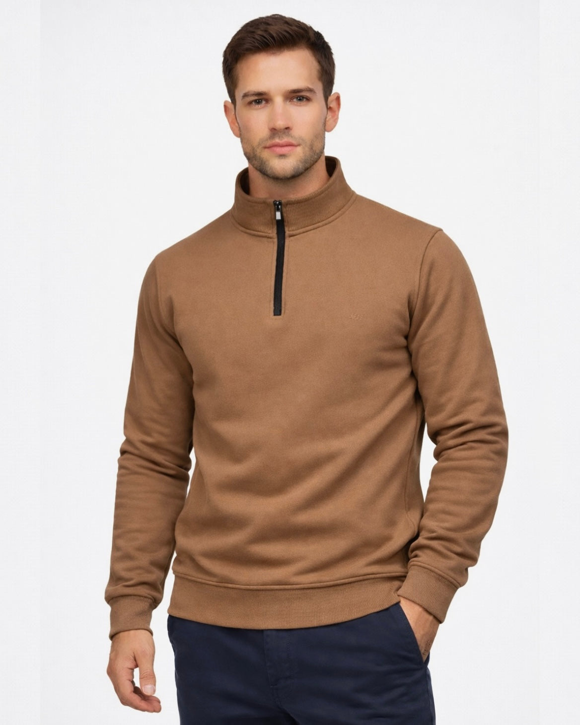 2H #9344 Havan High Neck Sweater With Zipper