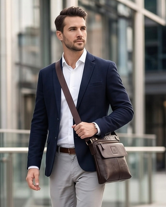 2H Genuine leather Brown bag