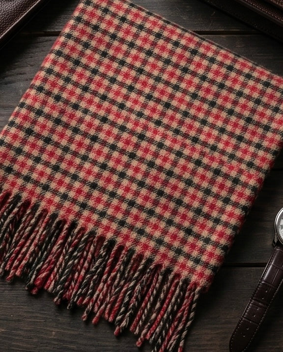 2H Red Squares Scarf