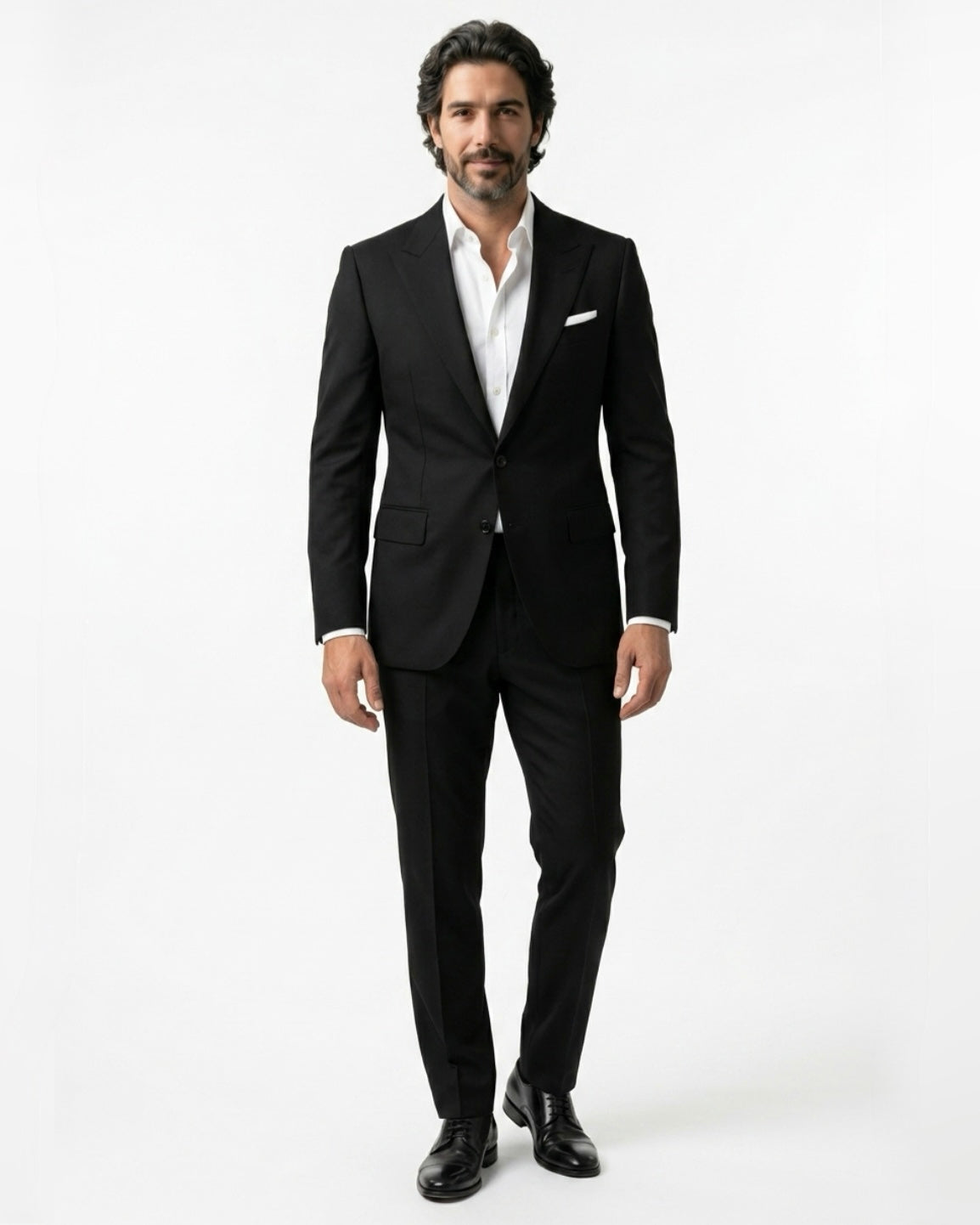 2H Black Casual Plain Suit