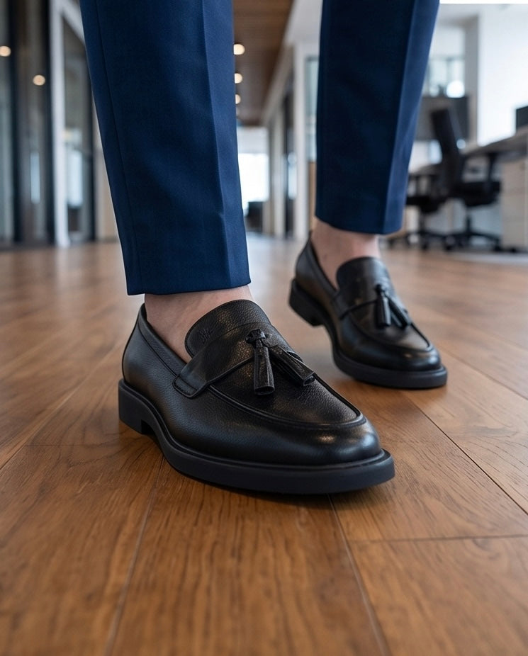 2H #14G Genuine Leather Black Formal Shoes