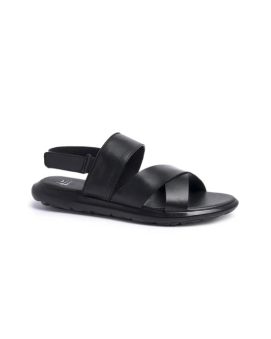 2H G10-23-1 Black Leather Sandals