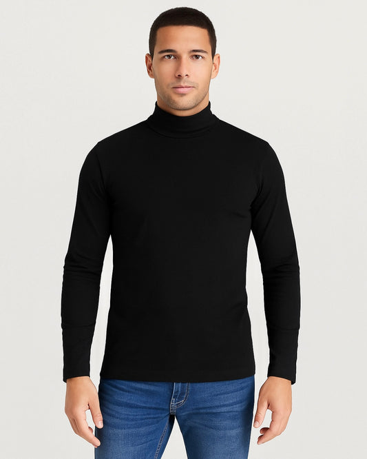 2H Black High Neck Long Sleeve Sweater