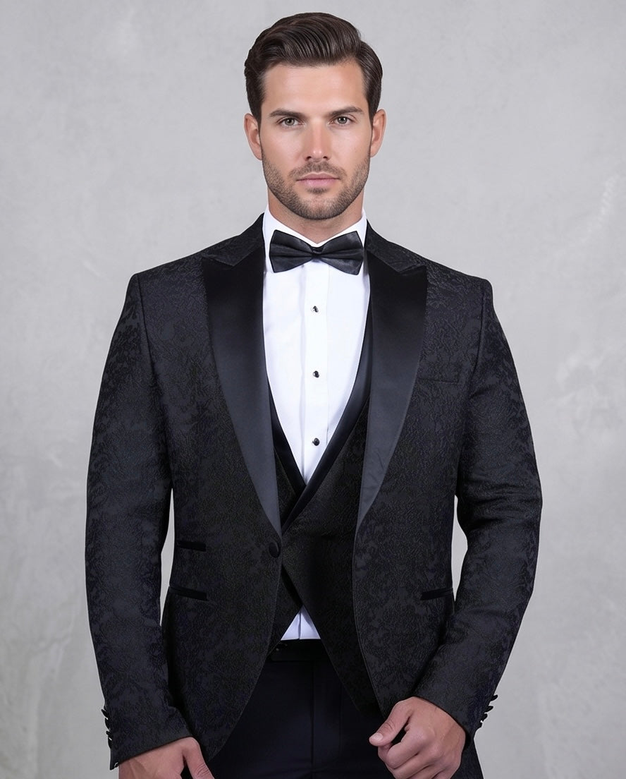 2H #250425 Black Wedding Suit